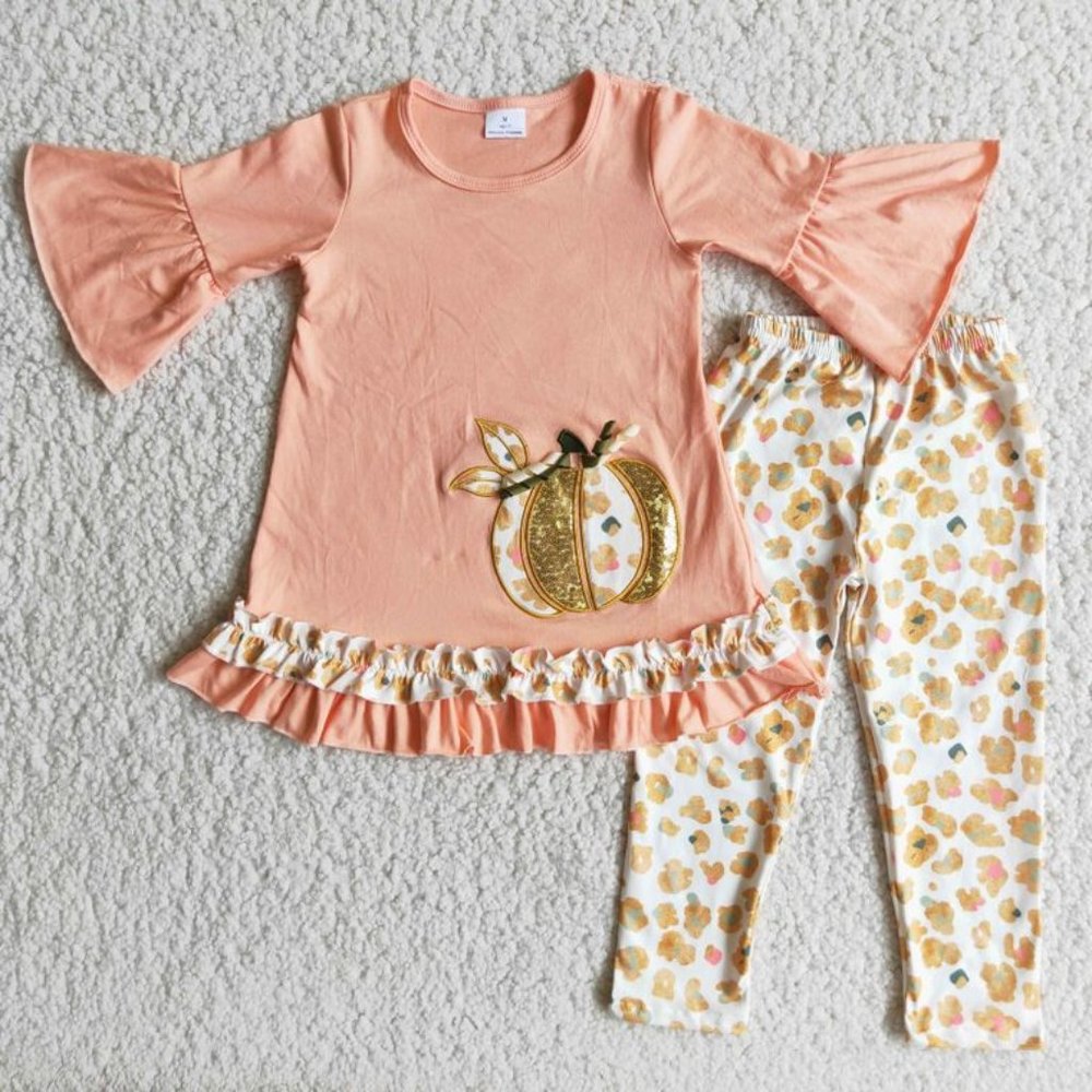 NEW Fancy Pumpkin Cheetah Print Set